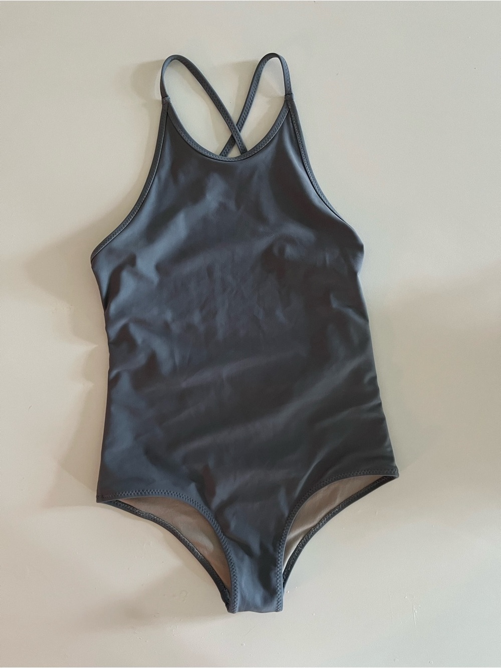 Kids Solid Black Swim Footie - Crossback Comfort